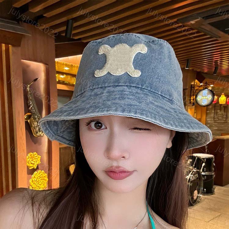 Fashion Designer Bucket Hat Wash Denim Baseball Cap Embroidered Cowboy Hats Duck Tongue for Men Women Cappello Casquette Sun Caps Sunhats Accesso-image-996035390