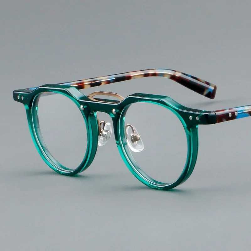 Eyeglass Frame F. DRACON Plate Glasses Frame Fashionable Retro Mens Glasses Frame Anti Blue Light Optical Prescription Glasses Mens 5805 y240627-image-996045904