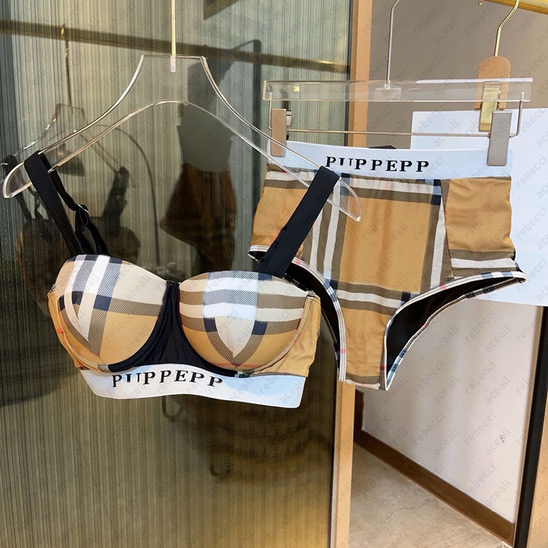 Swimwear Split Swimwear Classic Letter Bikini Plaid Bathing Suit holiday Beach Set womens swimwears Summer Yacht Party Pool Parties clothes CSD24-image-996480396