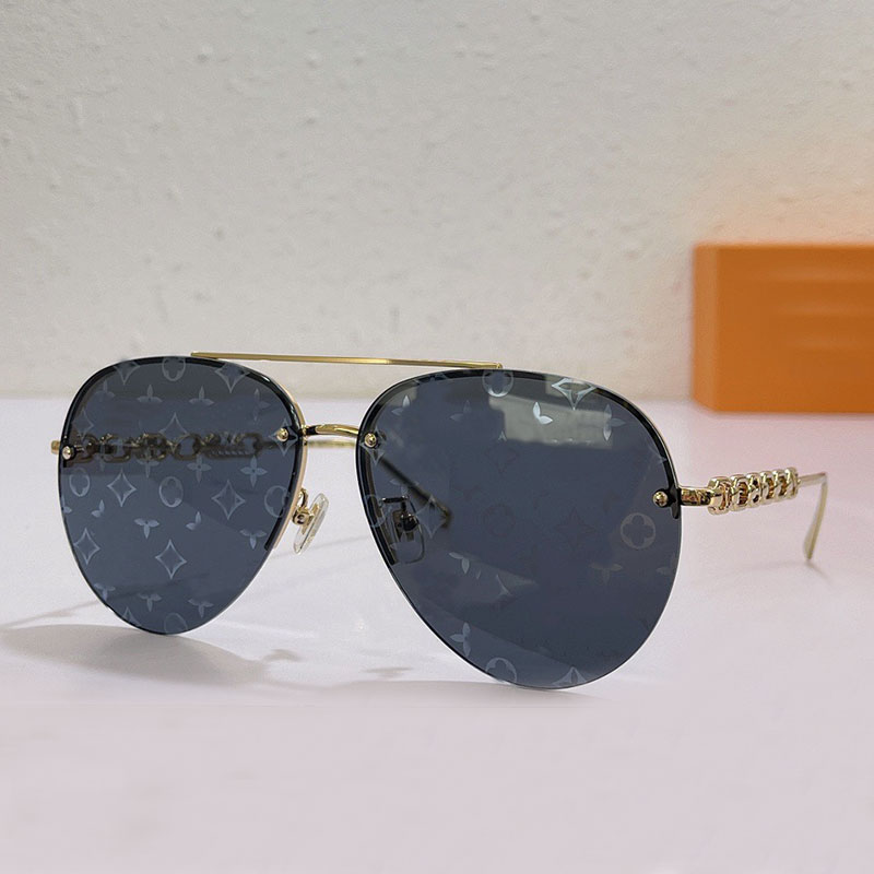 Man Womens Designer Pilot Sunglasses Z1539 Womens Metal Frame Casual Sunglasses 100% UV resistant Mirror Leg Chain Lock Buckle Design Outdoor Vac-image-996619673