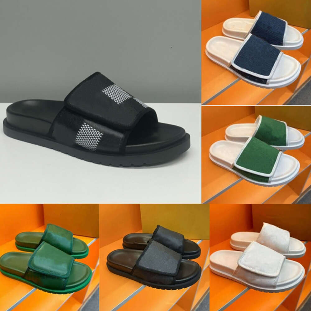Designer Beach Sandals Men Miami Mule Flat Pool Pillow Comfort Slippers Padded Front Strap Fashionable Easy To Wear Style Slide EU38-45 With Box-image-996451865