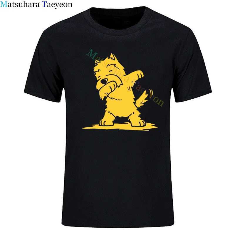 Men's T-Shirts Westie T Shirt Funny Dabbing West Highland White Terrier Dog T-Shirt Male Short Slves T Shirt Beach Fun Oversized Tshirt H241-image-996243458