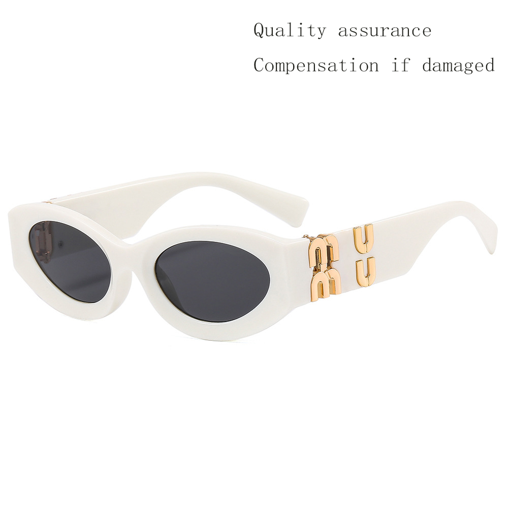 White cat eye sunglasses SMU 11WS letters same style luxury designer glasses for women with box-image-996785655