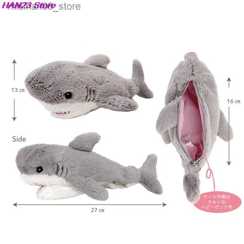 Pencil Bags 1PC Cute Plush Shark Pencil Case Student Stationery School Supplies Kawaii Doll Back To School Storage Bag Pen Bag Stationery Q240628-image-996937296