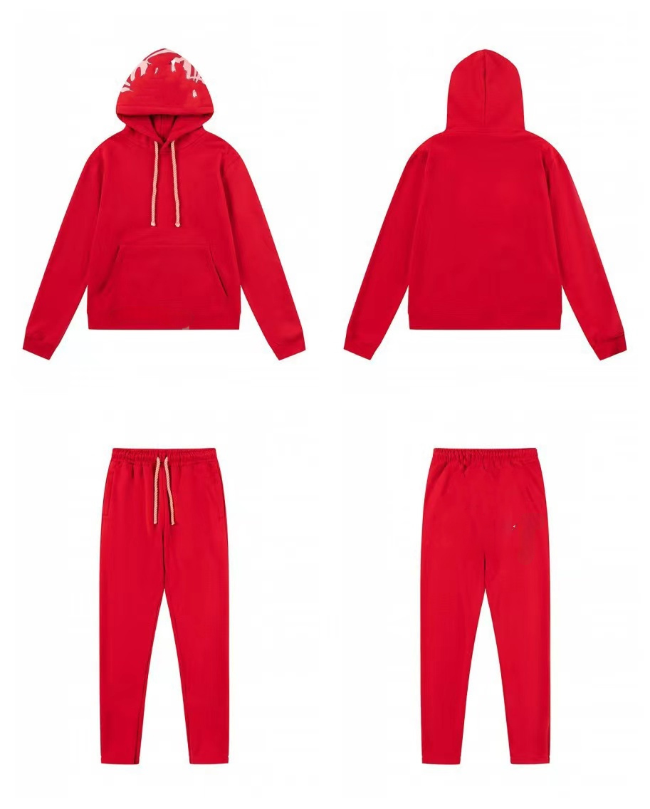 mens hoodie set designer mens tracksuit set pullover cool y2k streetwear sweartshirt pants loose Long Sleeve shorts set Grey Graphic Crewneck Hoo-image-998466373