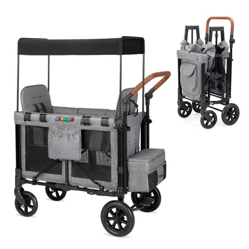Strollers# Luxury 4 Seats Stroller Wagon 2 Seater Kids Baby Travel Wagon Stroller Camping Folding Stroller With Canopy WX-image-997002618