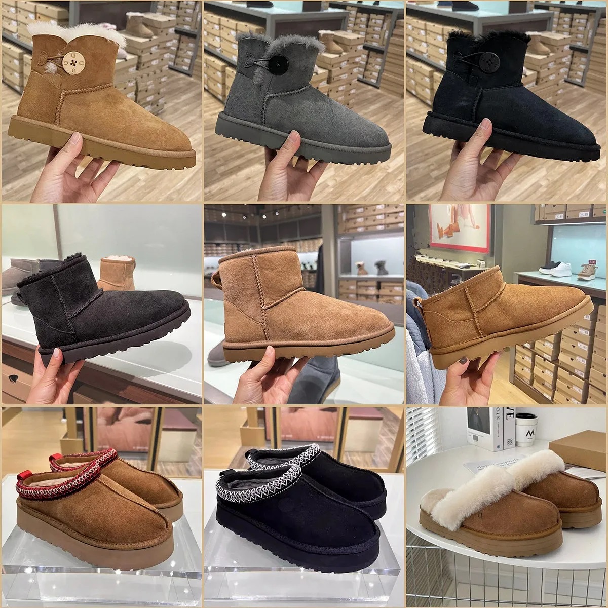 g With Box slippers Tazz liss Slippers Womens Tasman Fur Slides Classic Platform skid Boot Slip-On Suede Wool Winter Designer lys Boots 171