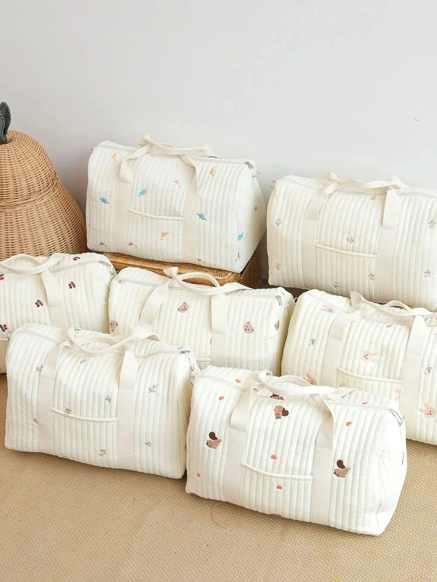 Sac à main brodé de grande capacité pour voyage sur courte distance, facile à recevoir, messager à une épaule pour maman Boston 240624