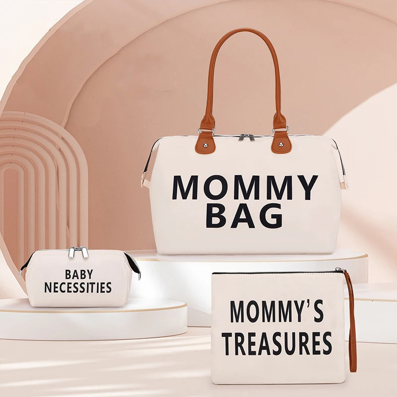 Ensemble de 3 pièces de sacs pour maman, grande capacité, étanche, séparation sèche et humide, rangement portable de voyage, couches pour bébé 24