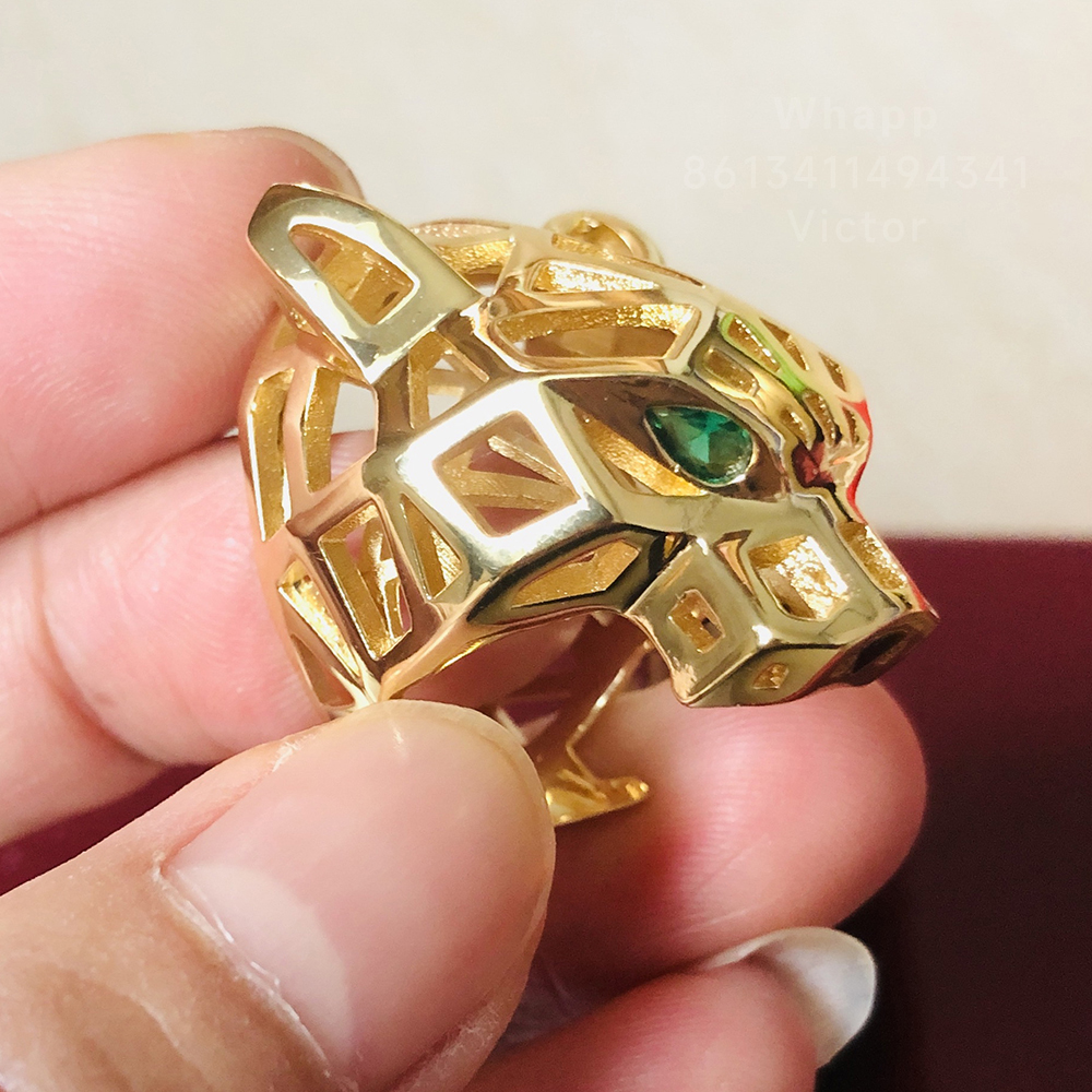 ADITA BIG ring Designer Cheetah ring for man designer for woman Gold plated 18 K TOP quality US size with box ADITA 999-image-997651909