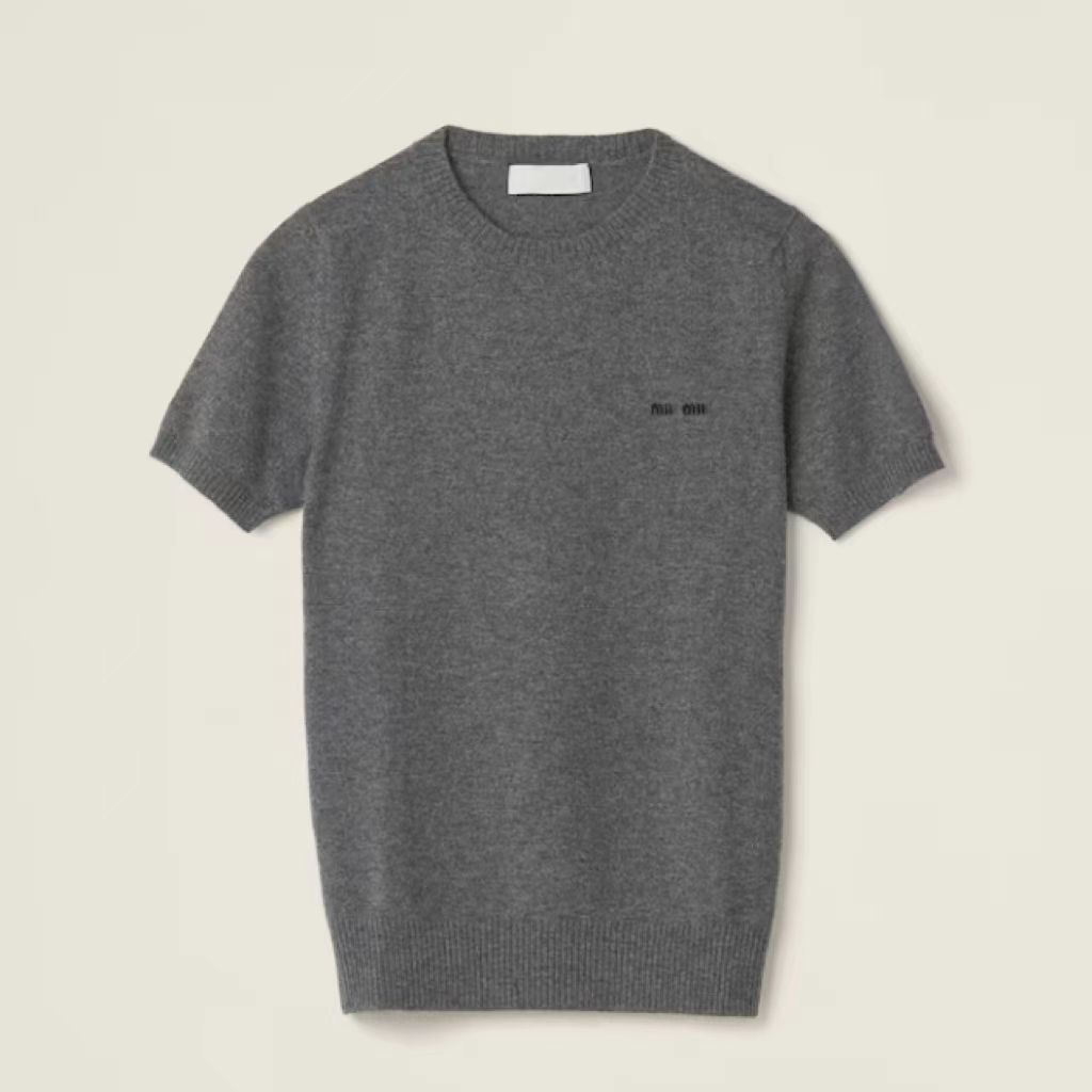 Womens tops clothes designer shirts women tee fashion women crop top embroidered knitwear t shirt spring summer clothing