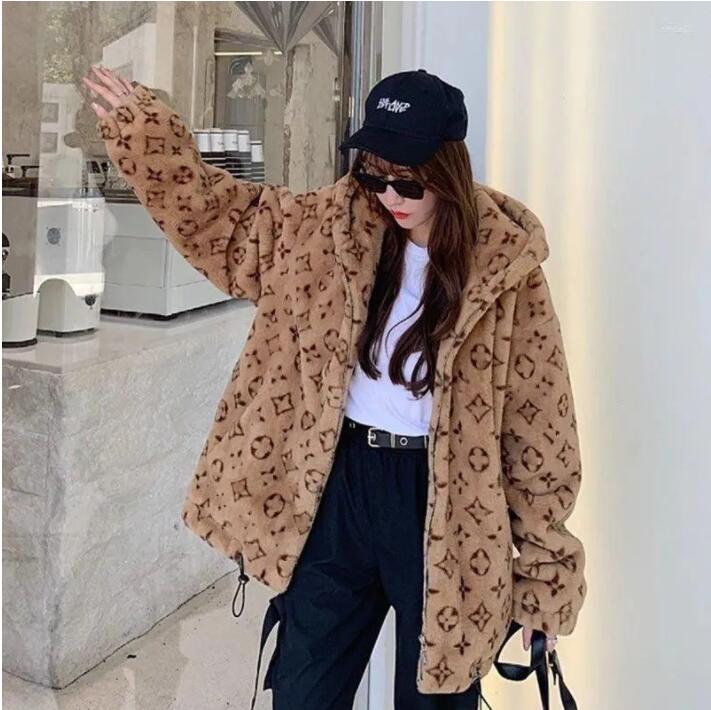Women's Fur Jackets lc8 Winter Loose Cotton Plush Couple Student Trendy Jacket