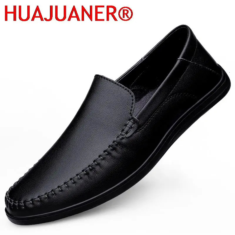 Mocassins italiens en cuir véritable pour hommes, mocassins d'été décontractés, confortables, respirants, chaussures de bateau à enfiler, 63d3