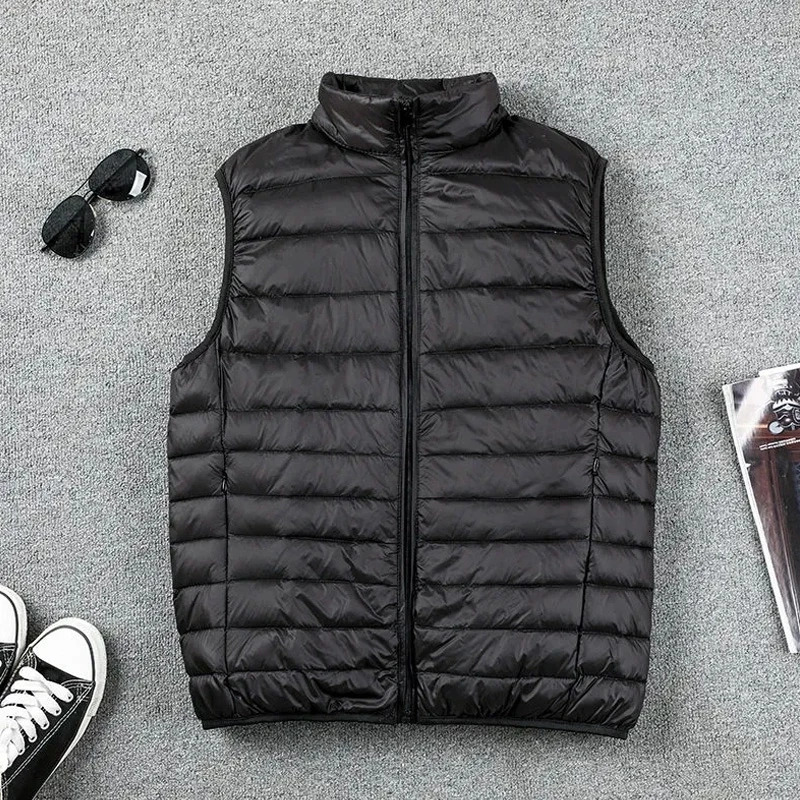 Ultra lightweight sleeveless inflatable vest ultra-thin warm and lightweight down jacket winter mens duck down vest 241007