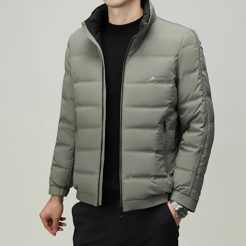 Mens standing collar down jacket winter item cold resistant jacket middle-aged and elderly young business and leisure 240923