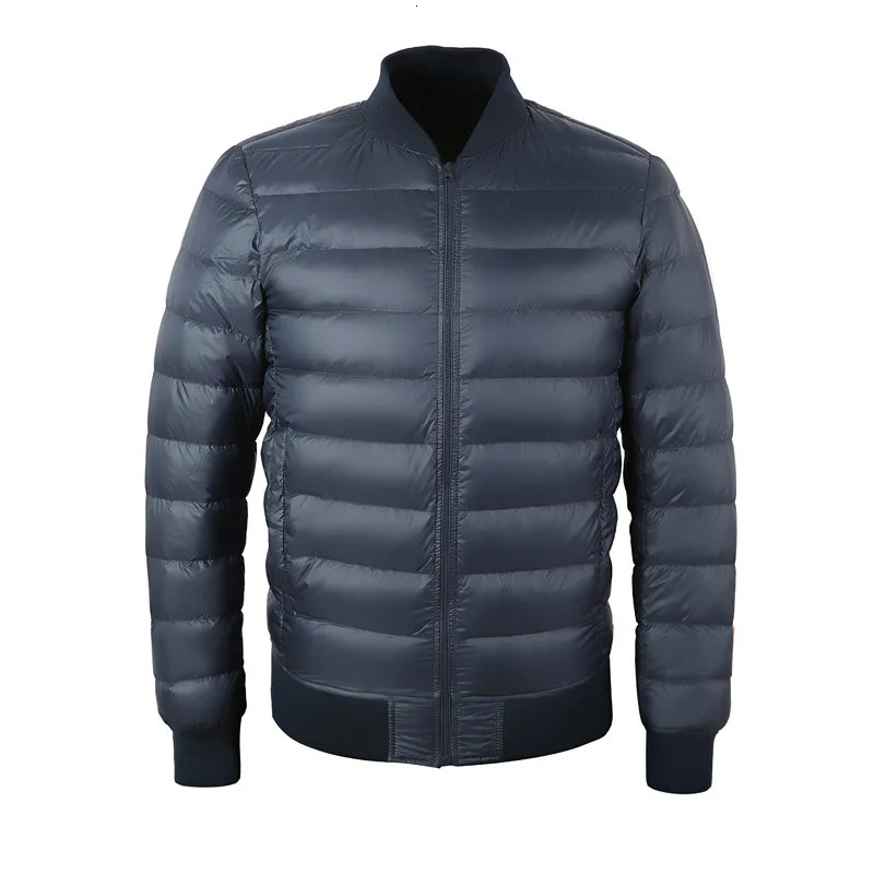 Autumn and winter mens down jacket ultra light down jacket mens white duck warm jacket baseball collar lightweight feather jacket 240923