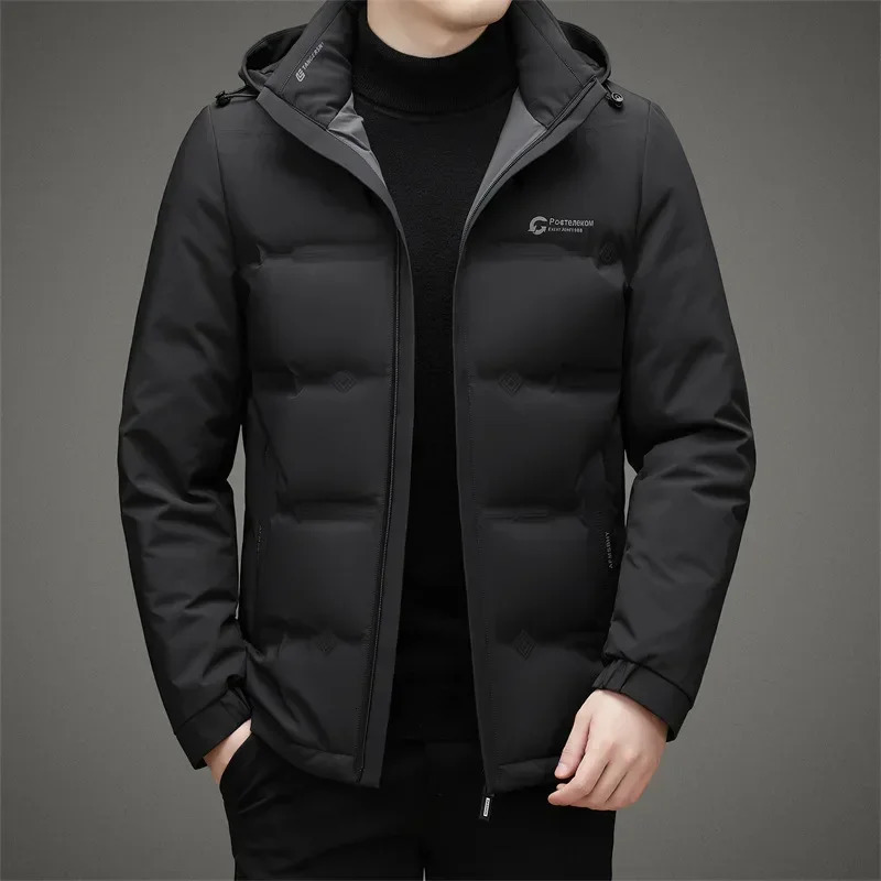 Down jacket mens clothing winter thick insulation and cold resistant hooded sweatshirt for middle-aged and elderly mens clothing 240923