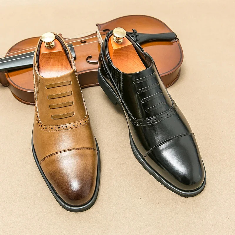 Fashion Brogue Business Mens Chaussures en cuir Oxford Italian Mens Robe de mariée 2024 240930