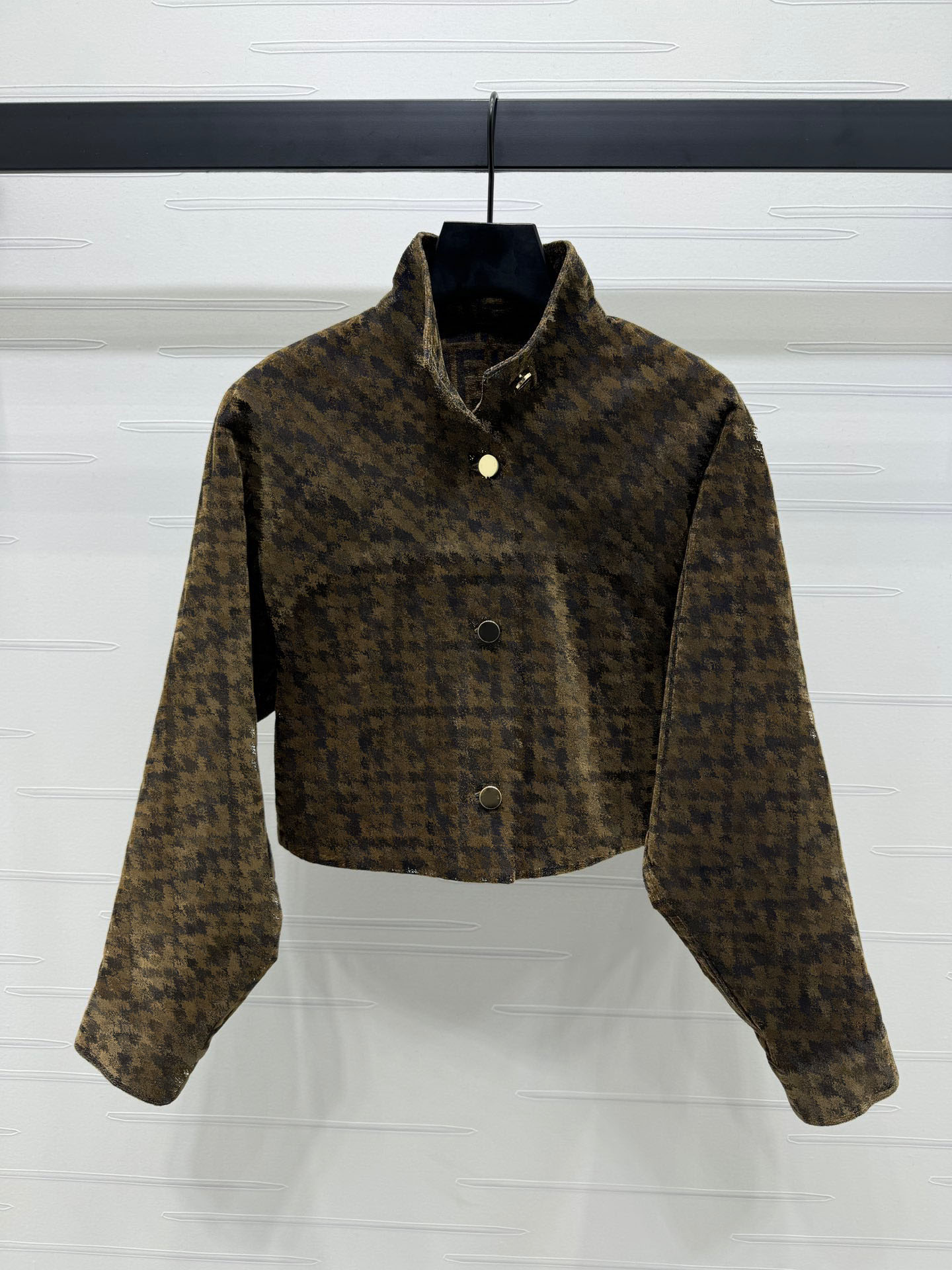 Designer de vestes pour femmes 2024 automne hiver nouveau modèle de mode de mode collier collier simple veste poitrine poitrine femmes à manches