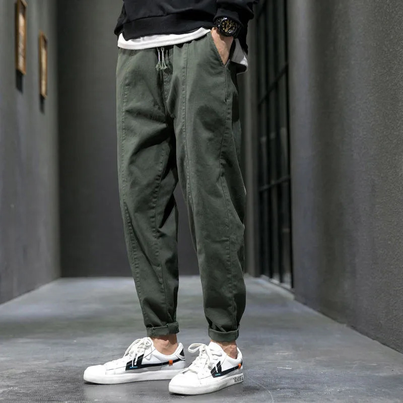 Spring and Autumn Fashion Harajuku Y2K pure cotton mens straight leg loose casual mens hip-hop street clothing 240930