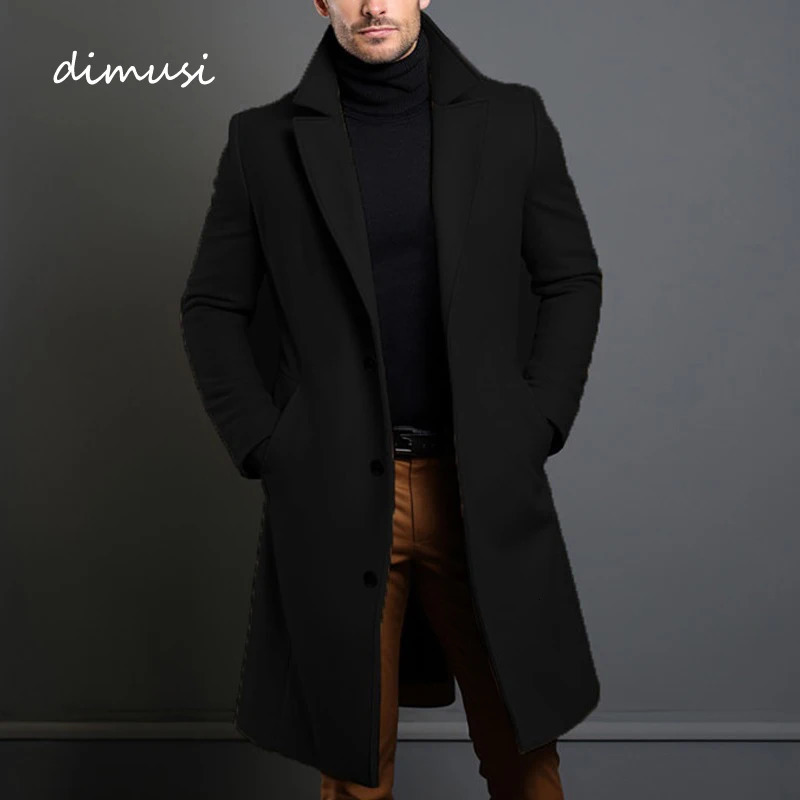 Autumn Winter Mens Trench Coats Male MidLong Warm Wool Jackets Casual Mens Business Comfortable Overcoat Clothing 240930