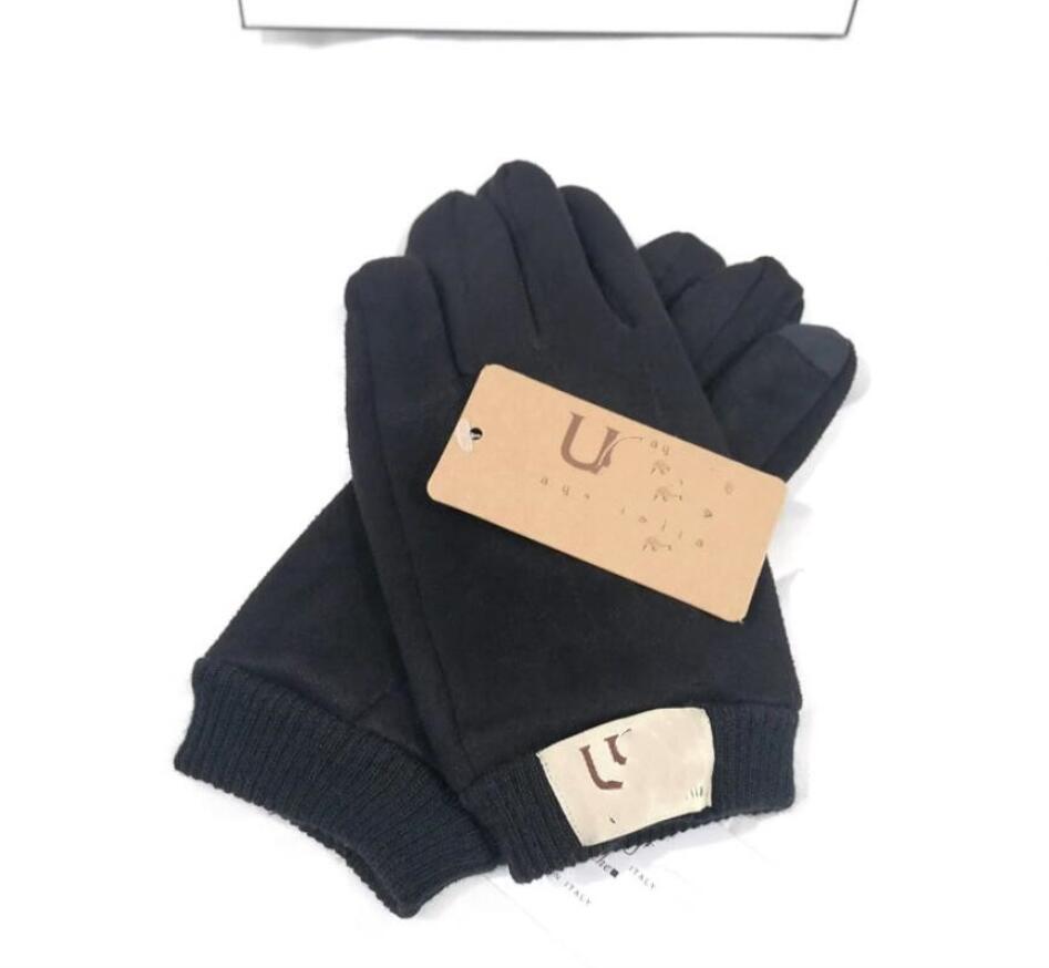 Five Fingers Gloves Women Gloves Designer Chamois Leather Five Fingers Glove Fashion Gloves Plush Touch Screen Luxury Handschuhe For Winter