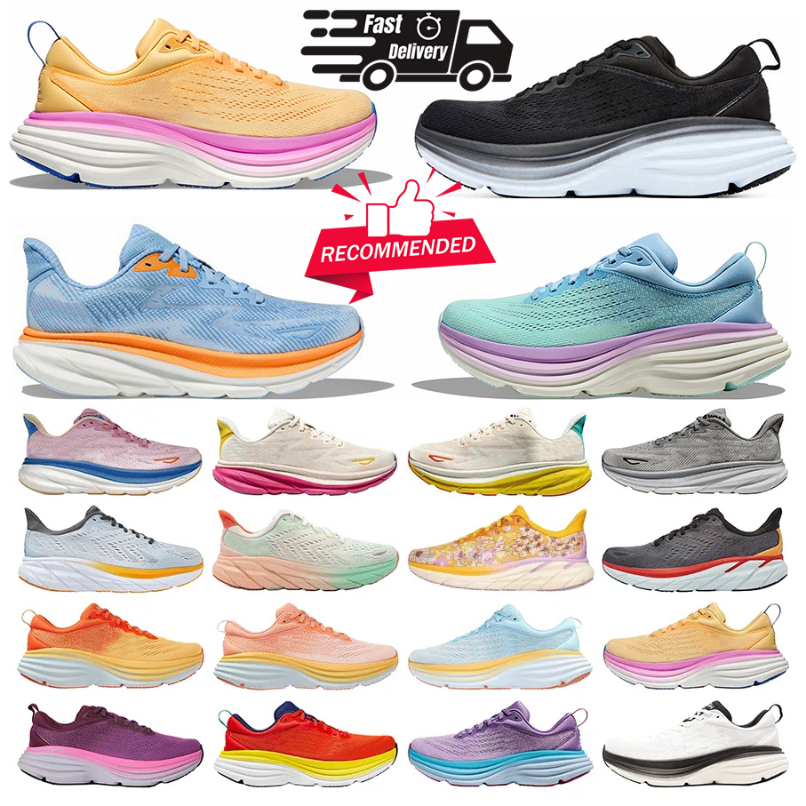 Designer Clifton 9 Bondi 8 Kawana pour hommes femmes chaussures de course baskets de créateurs rose triple noir blanc bleu gris violet orange hom