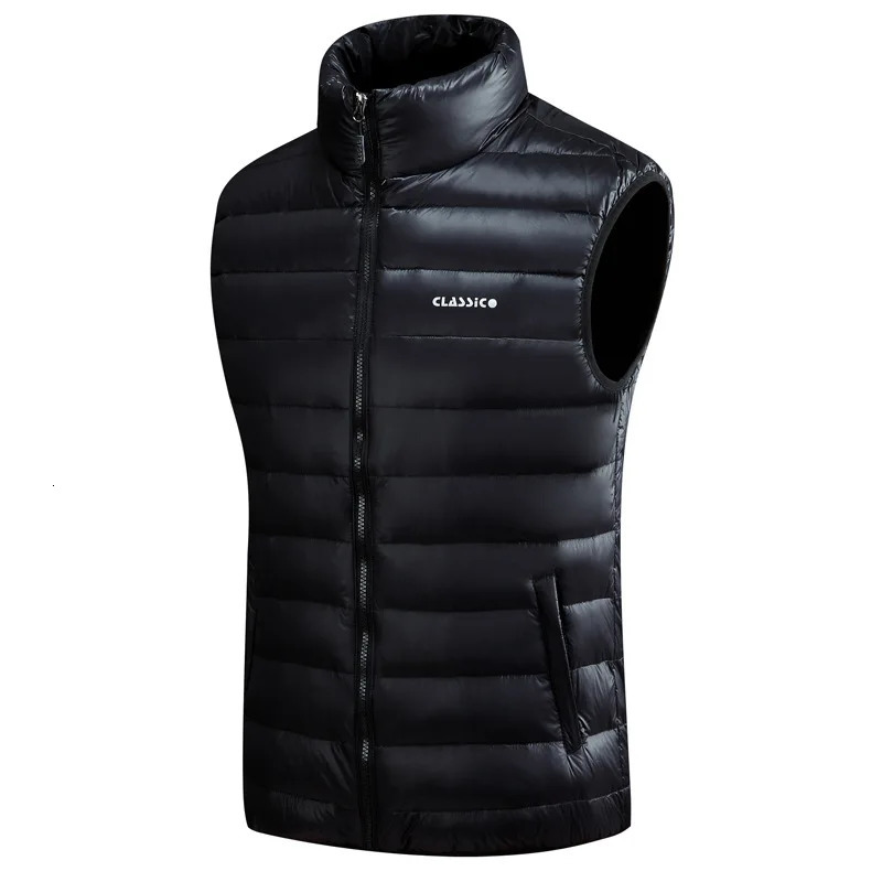 Mens down jacket 4color winter mens fashionable sleeveless solid zipper warm vest Plus size S5xl 240926