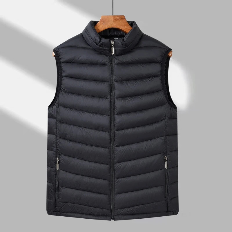 down cotton vest lightweight for boys shoulder straps autumn winter mens jacket Korean fashion handsome young waist 240926