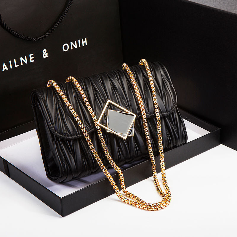 New women s genuine leather bag trendy diamond mesh chain handbag handbag fashionable multifunctional shoulder crossbody