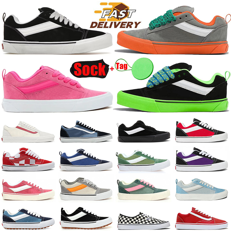 Vans Knu Skool designers Old Skool Casual van chaussures de skateboard Noir Blanc[code ：L]rouge hommes femmes mode extérieur plat taille 36-44