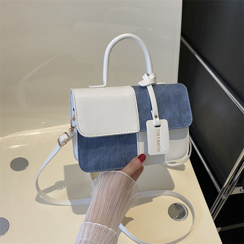new model This year s popular fashion splicing texture handbag designer bag commuting trend Western style single shoulder wrap leisure slanted small