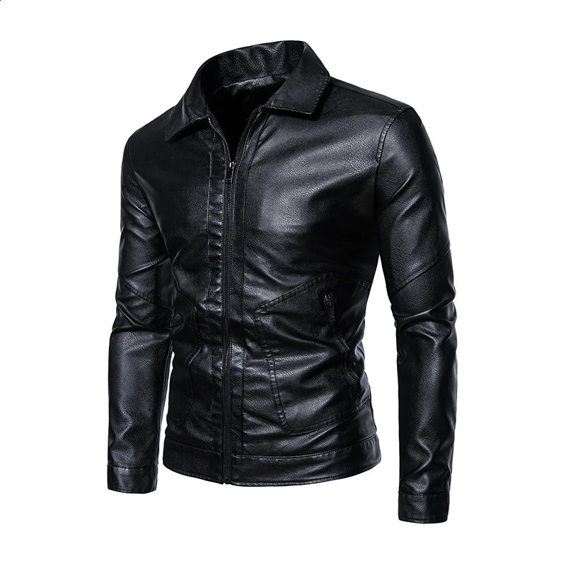 Fashion Mens Motorcycle Leather Jacket Ultra Thin Mens Leather Jacket Outerwear Mens Leather Jacket 240929