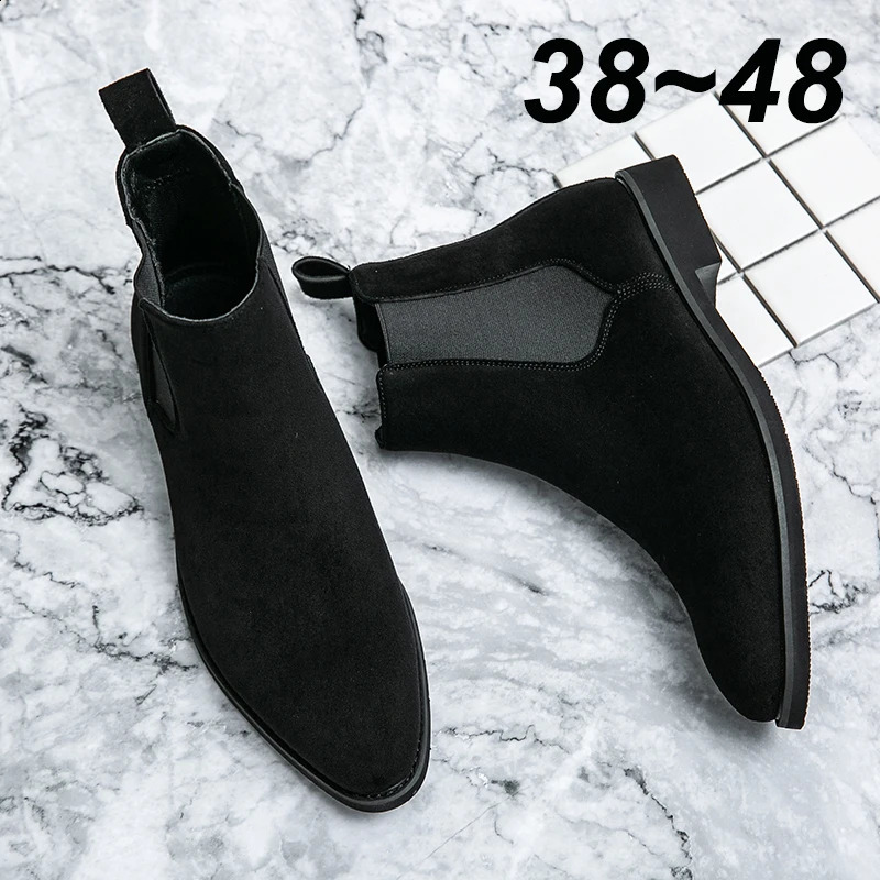 autumn mens winter fashion mens ankle Chelsea boots mens shoes cowhide leather slider motorcycle boots 240930