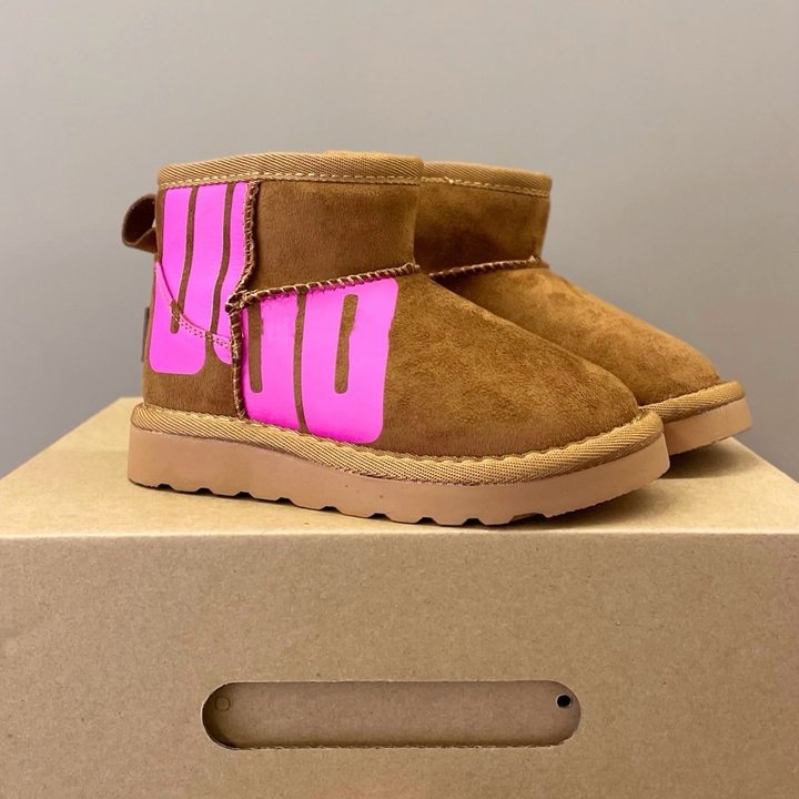 Designer Kids Tasman Boots snow boot Classic Mini Winter shoes snow boot boys girls Sheepskin Cowskin thickened warm fleece flip over baby