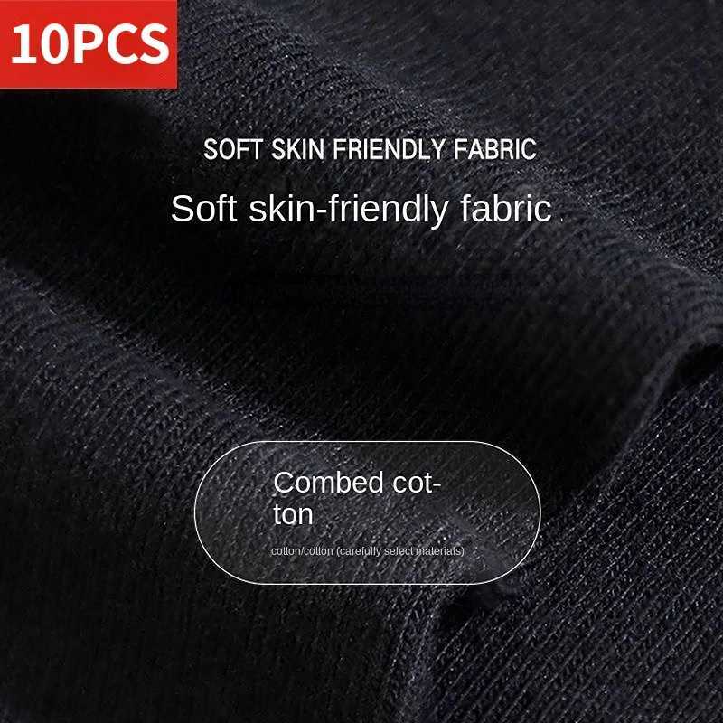 5 pairs of solid color mid length fashionable and comfortable classic autumn black business high quality mens short socks W250414 d9