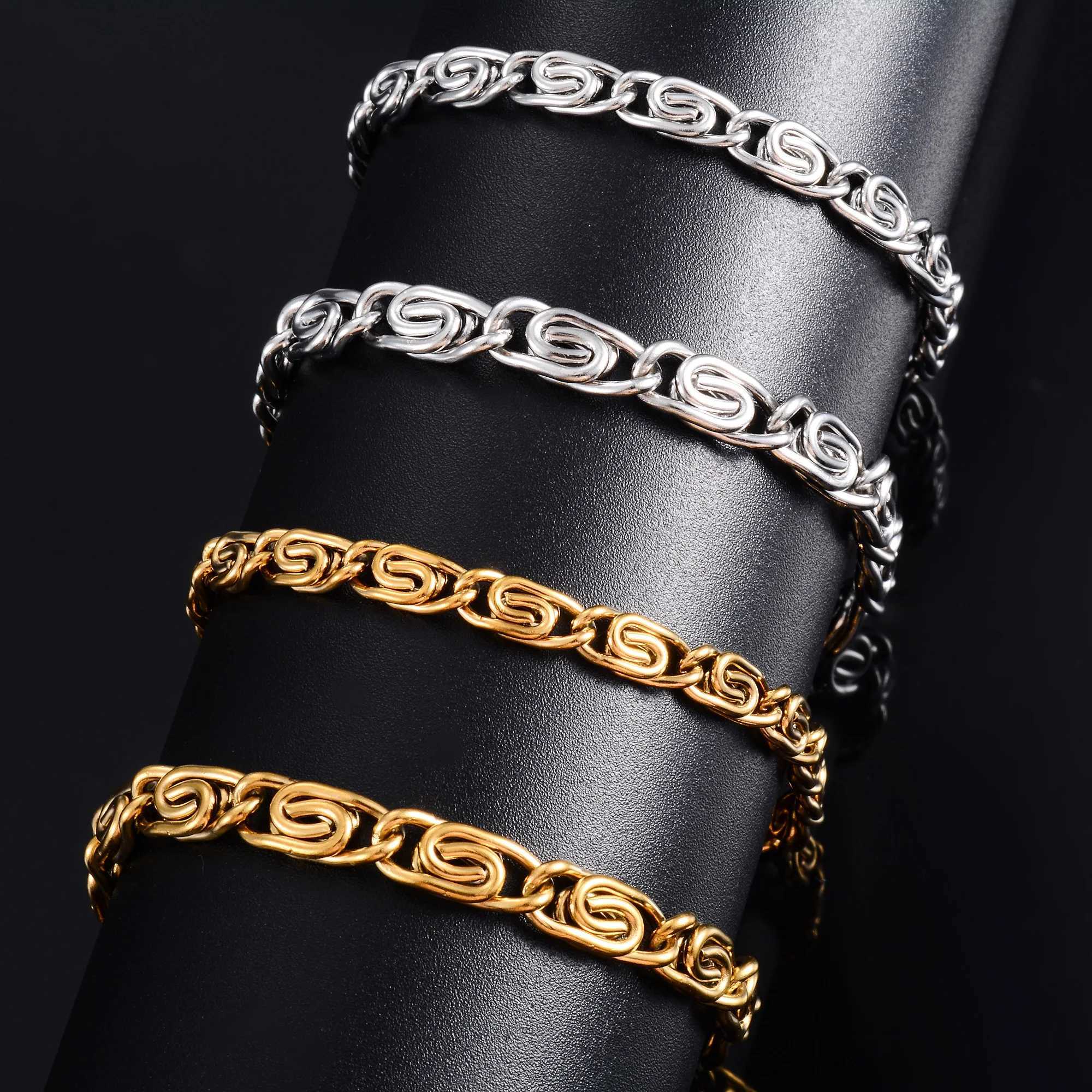 Unique twisted stainless steel bracelet suitable for women mens chain ankle bracelet with extended ankle jewelry accessories summer W241004