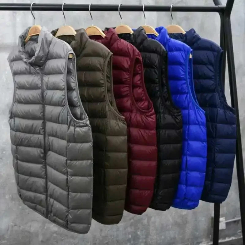 Ultralight sleeveless mens vest Ultra Light Down vest ultra-thin jacket mens lightweight windproof warm jacket 240930 ww