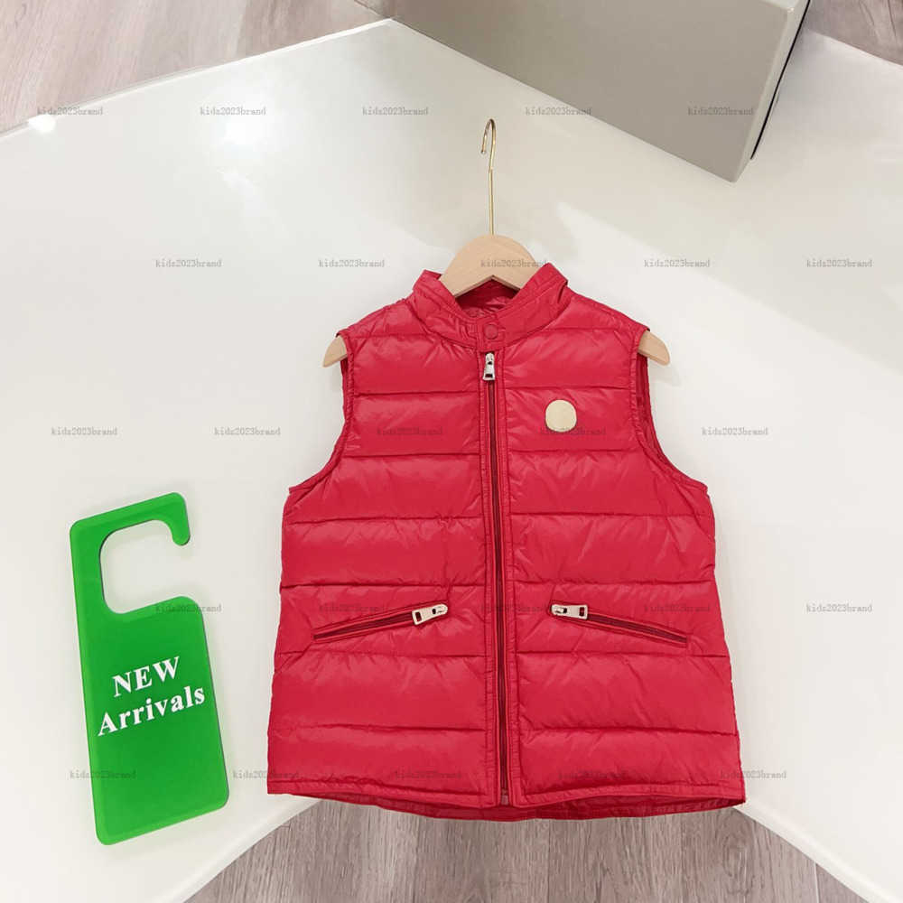 baby vest child waistcoat Winter red coat kids designer clothes Simple solid color design boy girl sleeveless jacket-image-1023704206