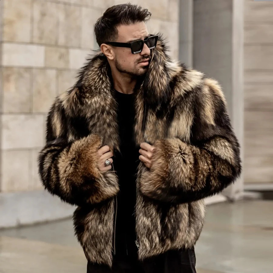 Mens Raccoon Coat Real Fur Coat Men Winter Jackets 2024 Bomber Jacket High Quality Arrival 240930