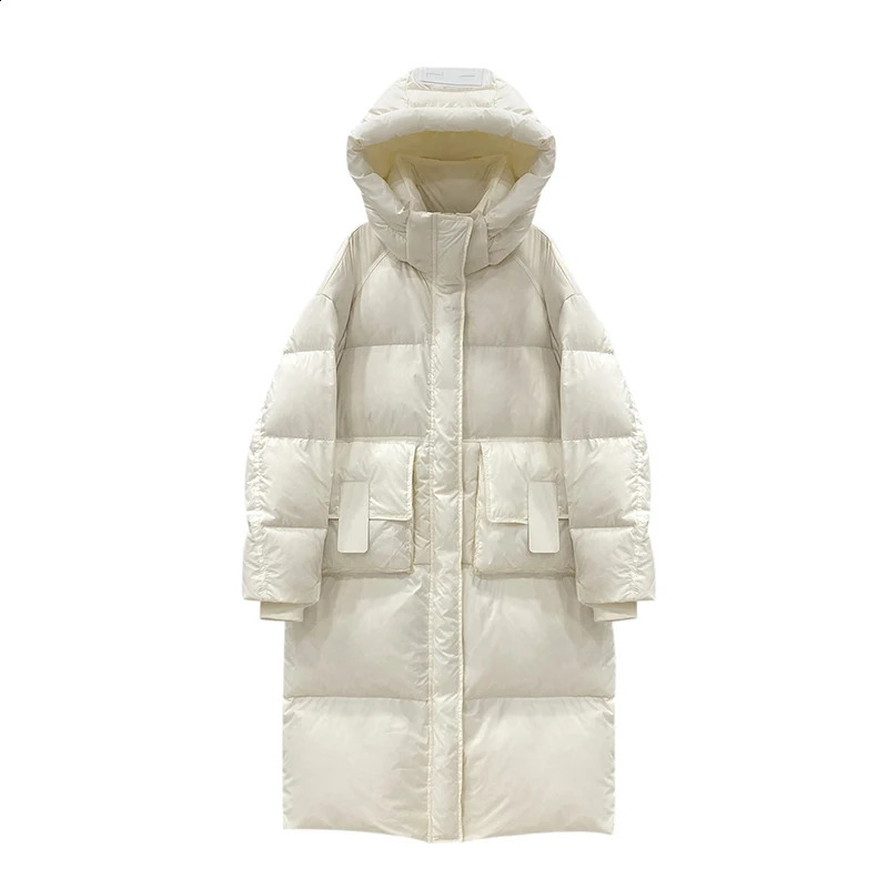 ABRINI Womens Casual Medium length Stand up Collar Hoodie Winter Thick Zipper Cotton Pad Jacket Pocket Warm Loose Jacket 240930