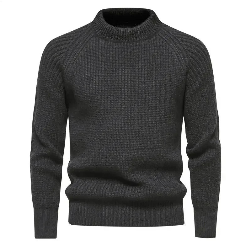 European and American retro mens thick sweater. Winter casual All match Pullover warm knit wool sweater 240930