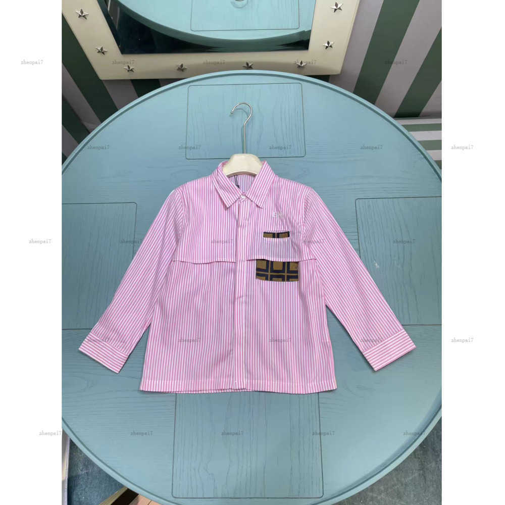 Top baby shirt Vertical pattern design lapel shirt high-quality kids designer clothes child cardigan Multiple styles girls boys Blouses-image-1024056547