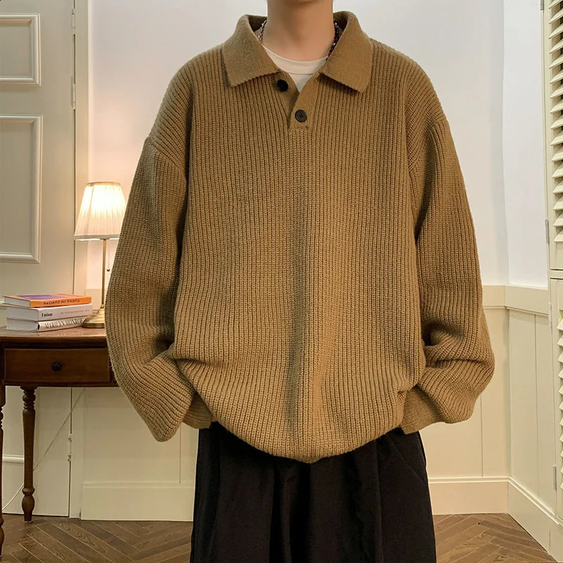Polo Neck Pull Mens plus taille de taille 240930