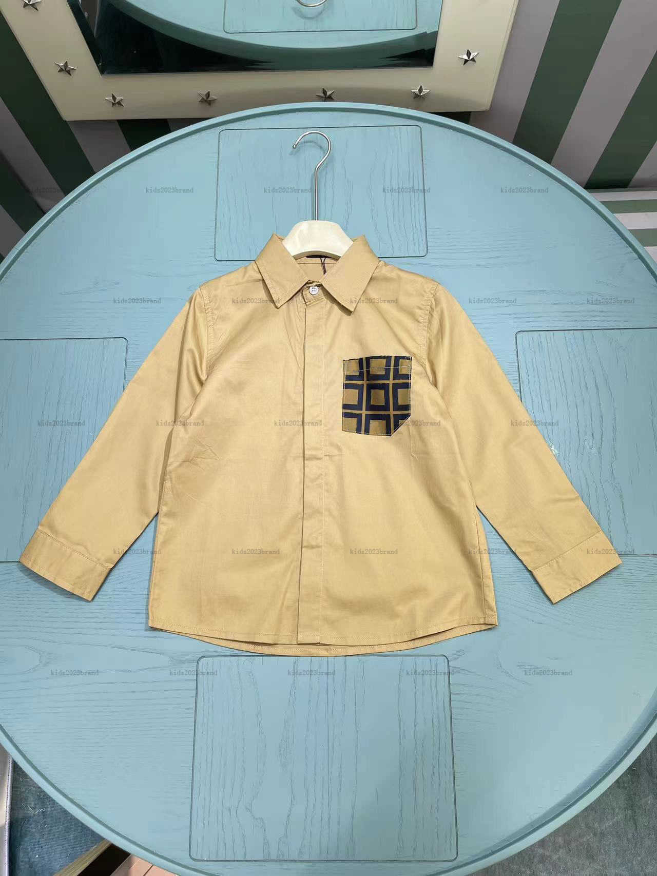 New baby shirt Chest pocket decoration lapel shirt high-quality kids designer clothes child cardigan Multiple styles girls boys Blouses-image-1023704390