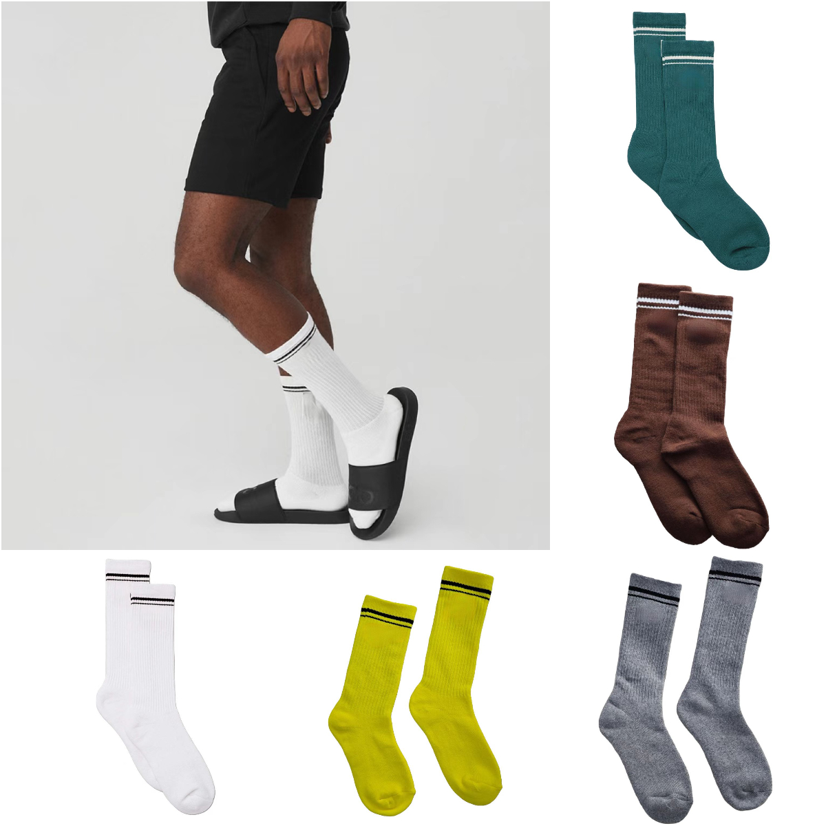 Chaussettes de sport de créateur mélange de couleurs de couleur Color respirant Coton Yoga Yoga Four Seasons Sport Brand de grande longueur pour