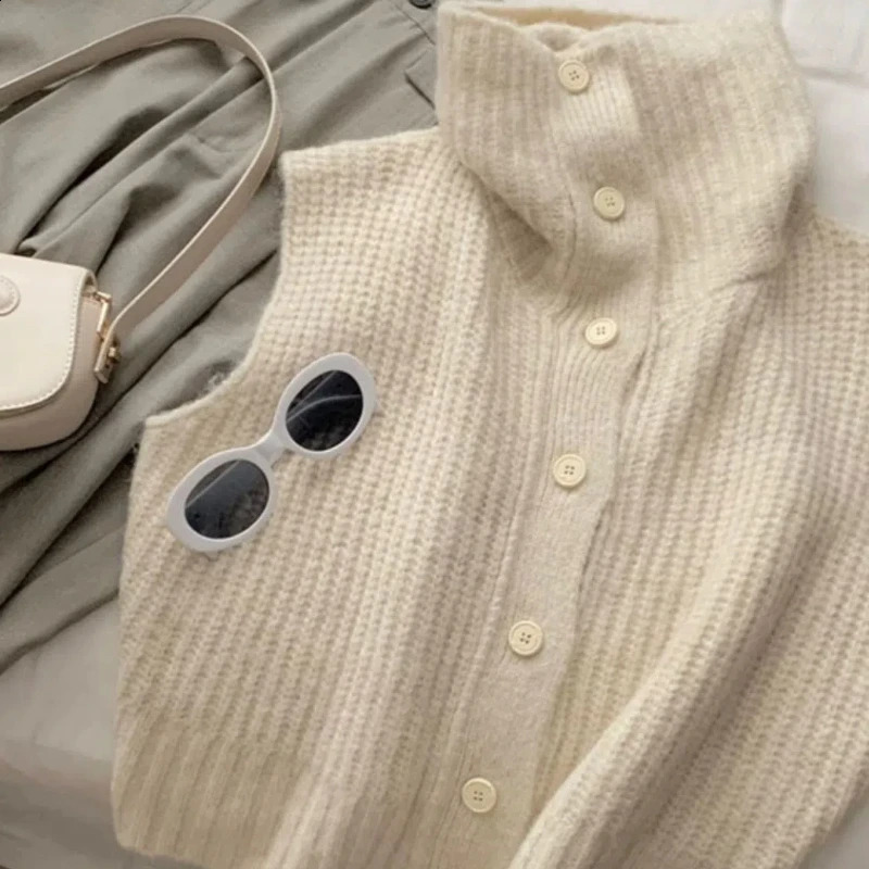 Spring Warm Soft High Collar Sweater for Women Unique and Super Beautiful Single Clothes Weight Loss Tank Top 240929