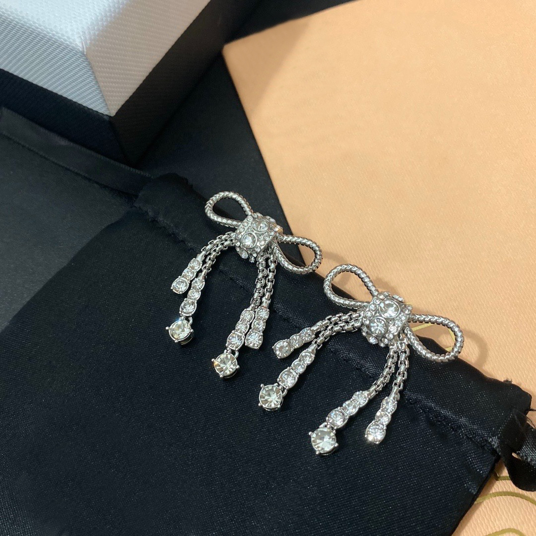 Earrings Ear Stud Designer Women 925 Silver Plated Copper Crystal Earrings Jewelry Gift For Party Womens Wedding Jewellery-image-776723360