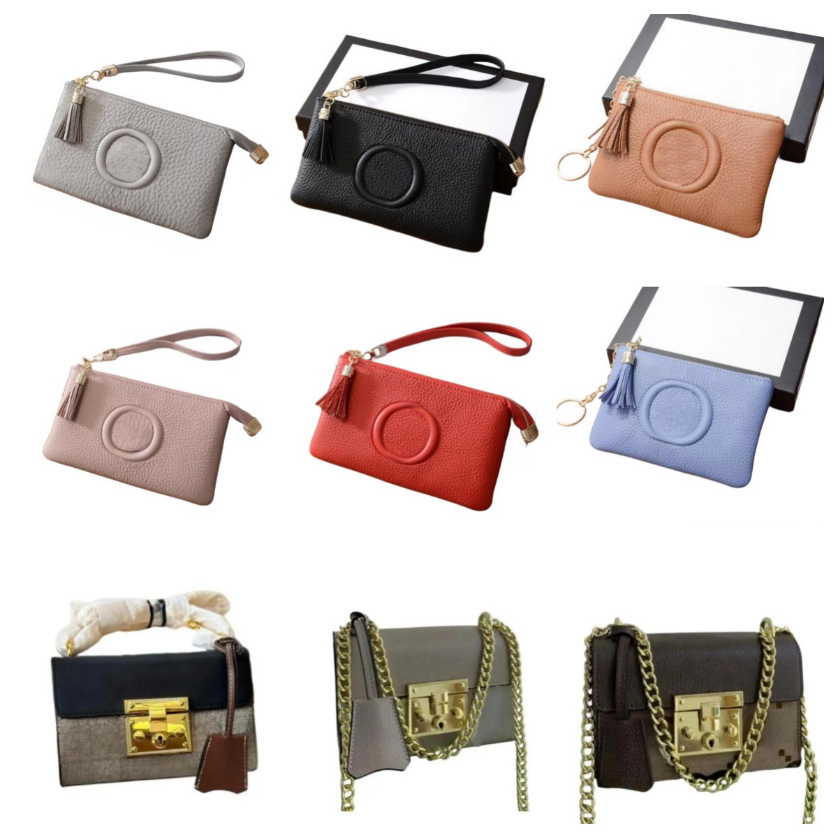 Wallet Bags padlock Leather Cross Body Shoulder Cosmetic Bags Fashion Bags-image-929559184
