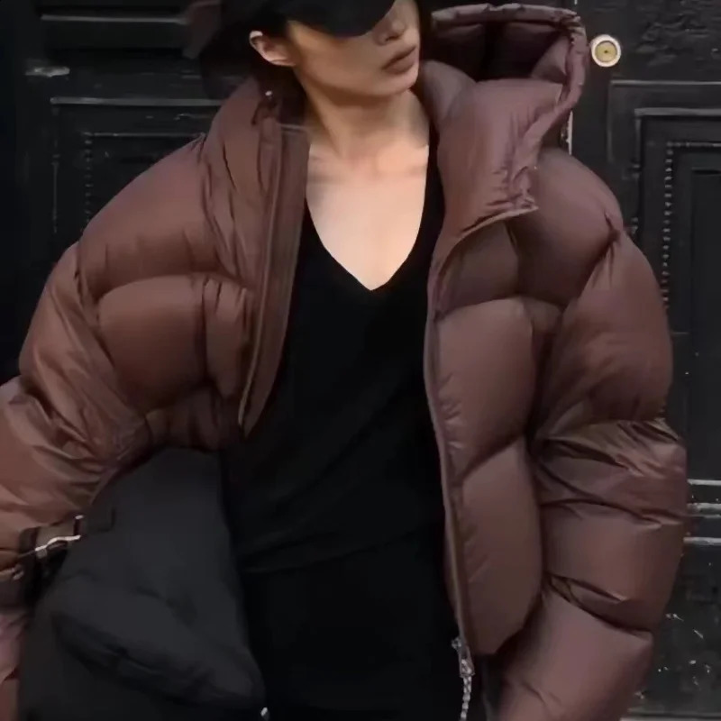 winter coat womens hooded womens jacket short sleeved casual Western Parka thick loose warm jacket 240930
